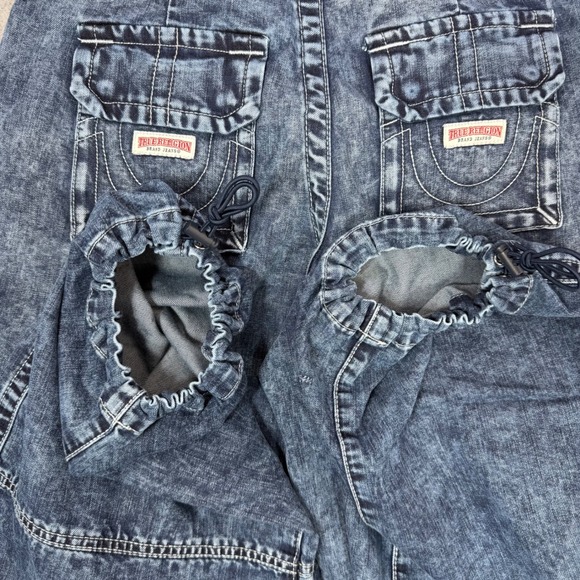 True Religion Women's Jessie Super Baggy Cargo Big T Jeans Blue‎ Size 25 - Picture 14 of 14